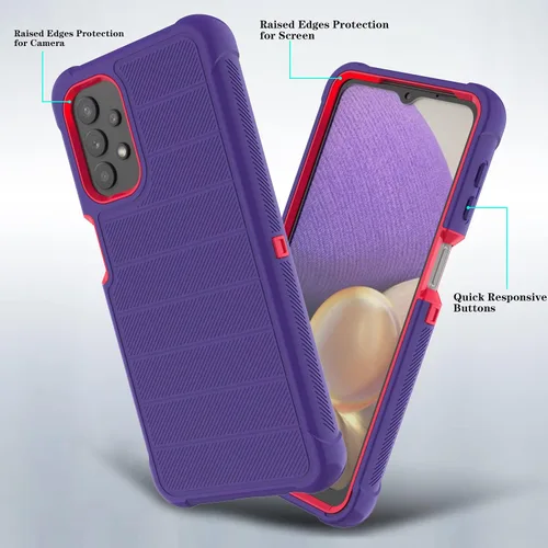 Miniatura 7 de Funda para Galaxy A32 5G con protector de pantalla de TPU suave, [serie de fundas], funda protectora de cuerpo completo resistente con clip