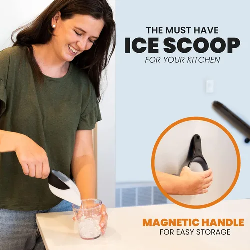 Miniatura 2 de Spring Chef Cuchara de hielo magnética para congelador, cuchara de palomitas de maíz de plástico flexible sin BPA con mango de agarre suave, cuchara