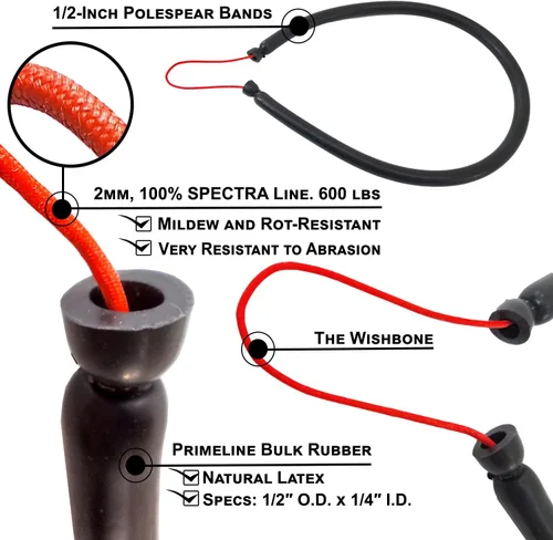 Miniatura 4 de SPEARFISHING WORLD Banda Polespear para lanza de poste 1/2" de diámetro 100% caucho látex