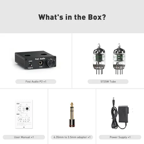 Miniatura 7 de Fosi Audio Amplificador de auriculares P2 Tubo de vacío Amplificador de auriculares Mini Hi-Fi Audio estéreo con protección de salida de ruido