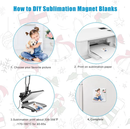 Miniatura 3 de Imán de sublimación en blanco de 3 x 3 pulgadas, productos en blanco de sublimación, 20 imanes personalizados para sublimación, refrigerador