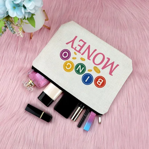 Miniatura 4 de Regalo de bingo para mujeres, bolsa de maquillaje, regalo para amantes de los juegos de bingo, regalo para amigos, regalo divertido para jugadores