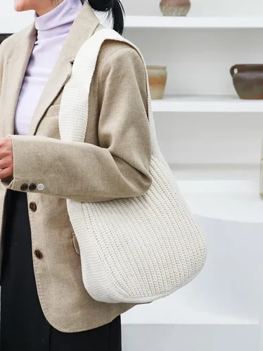 Miniatura 24 de ENBEI Bolsos de hombro para mujer Bolsos de ganchillo Bolso de punto grande Bolso de mano estético para la escuela lindo Bolsas de mano Bolsa