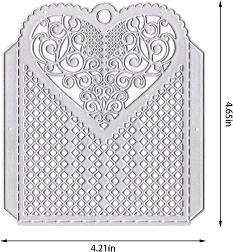 Miniatura 2 de ALIBBON Tarjeta de felicitación de corazón 3D para el día de San Valentín, troqueles para hacer tarjetas, troqueles de corte a cuadros de búfalo