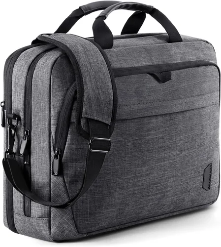 Miniatura 10 de BAGSMART Bolsa para laptop, maletín de 15.6 pulgadas para hombres, bolsa de computadora con cerradura para trabajo, bolsa de hombro estilo bandolera
