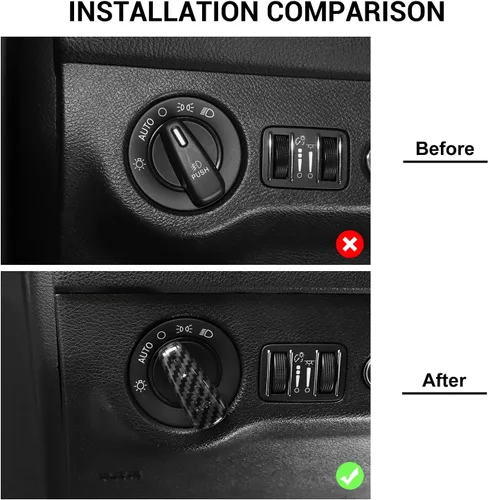 Miniatura 7 de Jimen para Dodge Challenger 2015+, para Dodge Charger 2010+, para Dodge Durango 2011+, Cubierta de botón de interruptor de faro de recorte