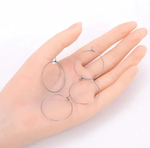 Miniatura 4 de Adabele - 200 piezas de acero inoxidable quirúrgico de grado 316 hipoalergénico de 1.18 pulgadas (1.181 in), suministros para aretes, colgantes