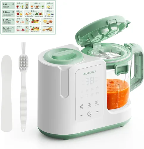 Momcozy AutoMeal Procesador de Alimentos para Bebés – Procesador de Alimentos de Vapor y Mezcla Automática de Un Solo Paso, Taza Grande de 15 oz y