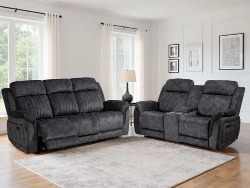 Miniatura 15 de Sofá biplaza reclinable eléctrico Zero Gravity con reposacabezas ajustables, sillón reclinable eléctrico con consola, sofá reclinable eléctrico de 2
