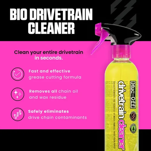 Miniatura 2 de Muc-Off Bio Drivetrain Cleaner Efectivo Limpiador y Desengrasante Biodegradable en Aerosol para Cadena de Bicicleta Apto para Todo Tipo