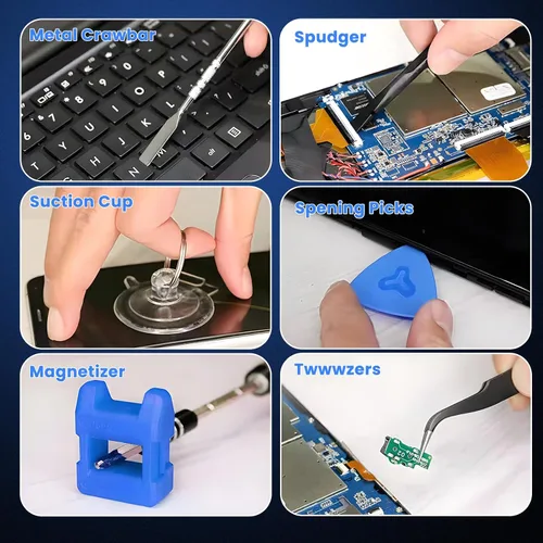 Miniatura 8 de Juego de destornilladores de precisión de 142 piezas para electrónicos – Kit de herramientas de reparación multi-bit para iPhone, MacBook, laptop