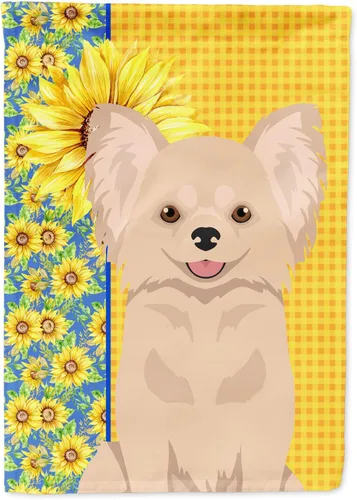 Miniatura 202 de Caroline's Treasures WDK5331CHF - Bandera de verano con diseño de girasoles rojos y blancos, manga grande, para porche, para colgar en la pared