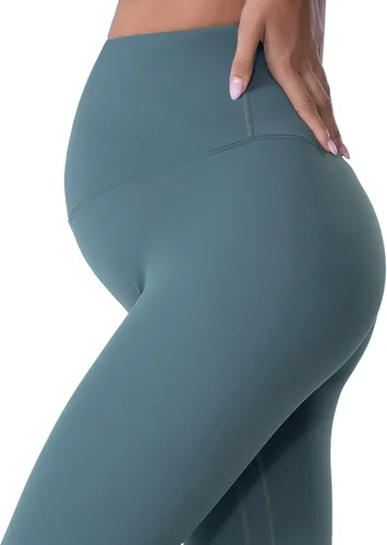 Miniatura 3 de POSHDIVAH - Mallas de maternidad, para usar sobre el vientre, pantalones de yoga para el embarazo, para entrenamiento activo