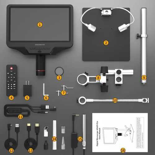 Miniatura 9 de Andonstar AD409-Pro ES - Microscopio digital HDMI de 10.1 pulgadas para adultos con endoscopio, cámara de microscopio de soldadura con soporte