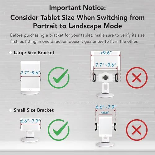 Miniatura 5 de EHO Soporte para iPad, soporte giratorio de 360°, quiosco de venta al por menor, adaptador universal de 6 a 13 pulgadas (pantalla) para iPad, Blanco