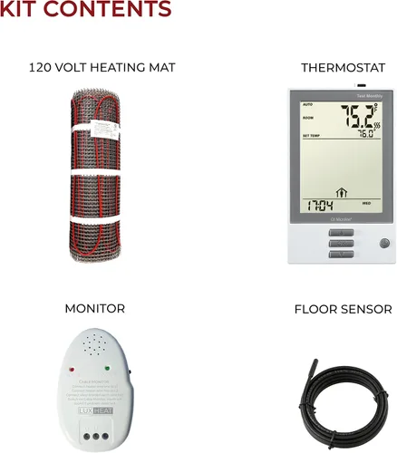 Miniatura 8 de Kit de tapete de calefacción de piso LuxHeat de 10 pies cuadrados – Sistema de calefacción de piso radiante eléctrico de 120V – Sistema de piso