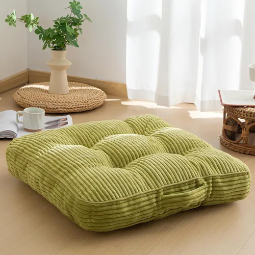 Miniatura 78 de HIGOGOGO Cojín de suelo para adultos, cojín de meditación, grande y redondo, funda de pana copetuda, para sala de estar o yoga, 22 x 22 pulgadas