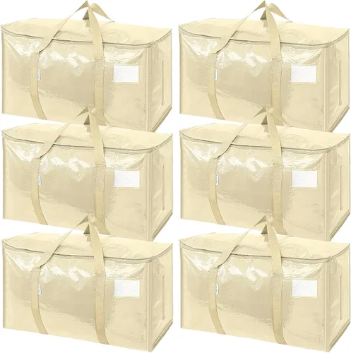 Miniatura 20 de TICONN Paquete de 2 bolsas de mudanza extra grandes resistentes con cremalleras y asas de transporte, bolsas de almacenamiento duraderas