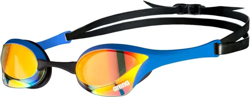 ARENA Unisex Cobra Ultra Swipe Racing Swim Goggles Anti-fog Technology Polycarbonate Hard Lens Amarillo Cobre/Azul