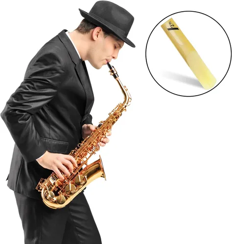 Miniatura 7 de Paquete de 20 cañas de saxofón alto 2.5, cañas de saxo alto con paquete individual, caña estándar Eb fácil de soplar, accesorios reemplazables