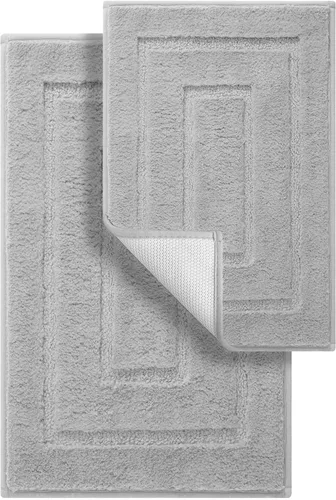Miniatura 16 de GRANNY SAYS Juego de 2 alfombras de baño suaves para baño, alfombras de baño antideslizantes y lavables, alfombras de baño absorbentes para bañera