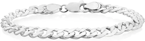 Verona Jewelers - Pulsera de plata esterlina italiana con eslabones cubanos para hombre, 7.5 mm, 8 mm, 9.2 mm, 11 mm, 15 mm, plata esterlina 925,