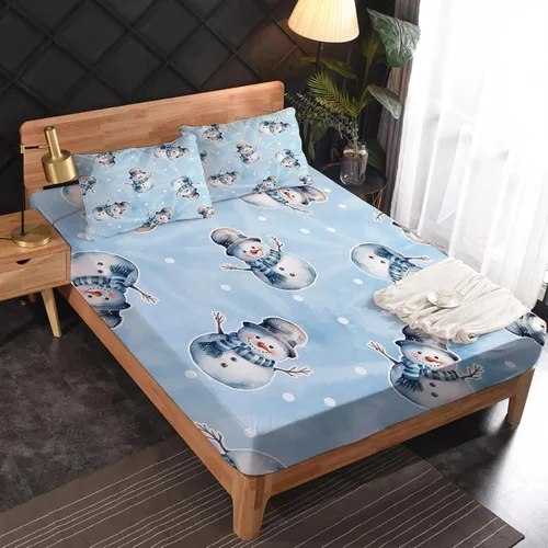 Miniatura 2 de Sábanas de muñeco de nieve de Navidad tamaño queen, sábanas de microfibra suave y bolsillo profundo, sábanas y fundas de almohada estampadas sin