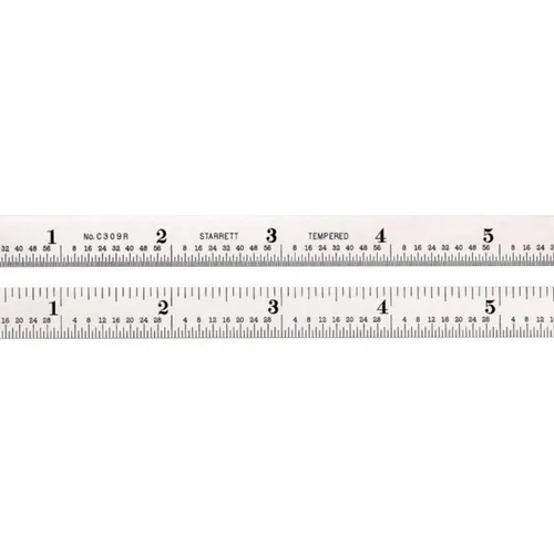 Miniatura 18 de Starrett Regla de acero totalmente flexible con acabado cromado satinado, lectura rápida y graduación en pulgadas, graduación 3R, 6 pulgadas
