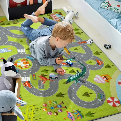 Miniatura 3 de HOMORE - Alfombra de juego para niños, alfombra para dormitorio de niños, sala de juegos de 4 x 6 pies Alfombra divertida y educativa de 48 x 76