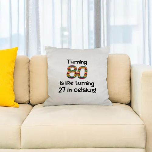 Miniatura 2 de 3dRose inspirationzstore Ocasiones – Turning 80 es como Turning 27 en grados Celsius – humorística 80th regalo de cumpleaños – Funda de almohada