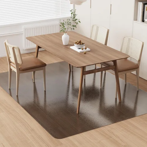 Miniatura 24 de Tapete de plástico transparente para debajo de la mesa de comedor, 4 pies, redondo, antideslizante, impermeable, alfombra de vinilo para el hogar