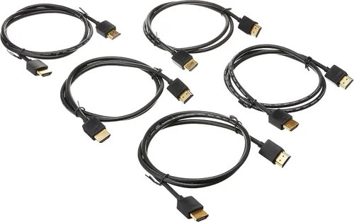 Miniatura 3 de Monoprice Cable HDMI delgado de ultra alta velocidad 8K - HDMI 2.1, 8K @60Hz, 4K @120Hz, 48Gbps, HDR, VRR, 3 pies, negro, paquete de 3