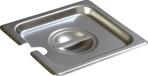 Miniatura 6 de Carlisle FoodService Products Durapan - Tapa para sartén de alimentos de acero inoxidable de tamaño 1/6 con mango cóncavo para catering, bufés