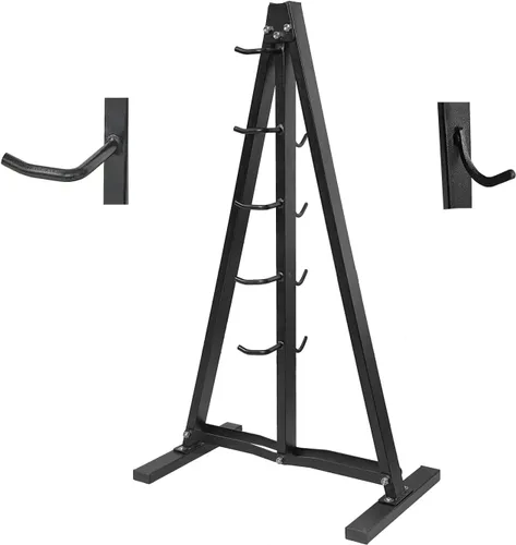 BLUSLM Organizador de Barra de Jalones Montado en Pared con Ganchos, Estante de Almacenamiento para Gimnasio en Casa para Accesorios de Jalones,