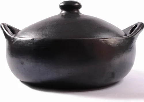 Miniatura 2 de Ancient Cookware, Chamba - Cacerola de arcilla plana, grande, 5 cuartos de galón
