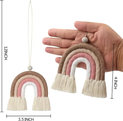 Miniatura 2 de BOHO GARDEN Dije bohemio de macramé, difusor de aceite esencial para automóviles, guardería, dormitorio de niños y decoración del hogar, ambientador