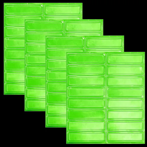 Kanayu 64 calcomanías reflectantes para casco de seguridad, para construcción, 1 x 4, tiras de casco retro fluorescentes (verde)