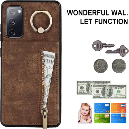 Miniatura 4 de Asuwish Funda de teléfono para Samsung Galaxy S20 FE 5G de 6.5 pulgadas con protector de pantalla y tarjetero RFID, soporte para celda S 20 EF UW