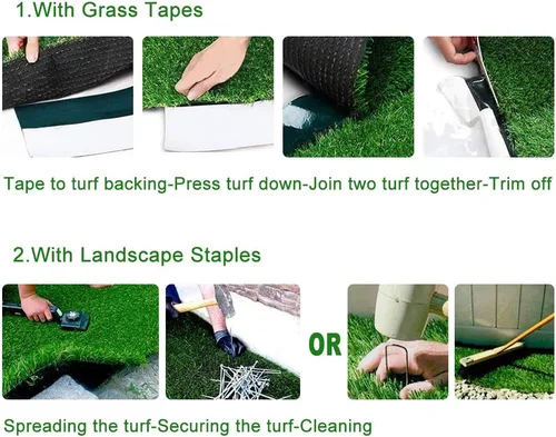 Miniatura 3 de Alfombra de césped artificial de lujo realista y gruesa, perfecta para interiores y exteriores (4 pies x 7 pies (28 pies cuadrados))