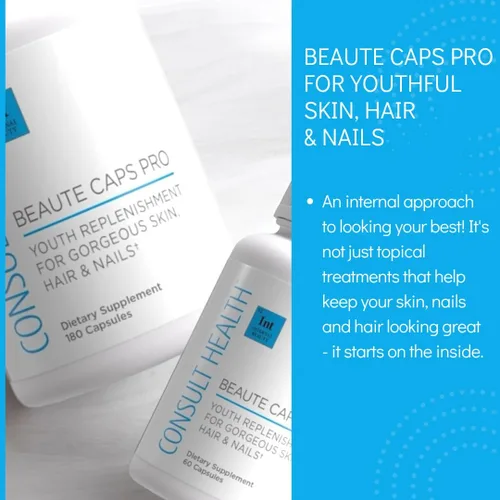 Miniatura 4 de Consult Health Beaute Caps Pro - Apoya el crecimiento del cabello, la piel y la salud de las uñas, colágeno, vitaminas B6, B7, B12, D y 10.500 mcg