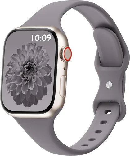 Miniatura 9 de Bandas delgadas de silicona deportivas compatibles con Apple Watch de 38mm 42mm 40mm 44mm 41mm 45mm 46mm 49mm, correa de repuesto delgada y estrecha