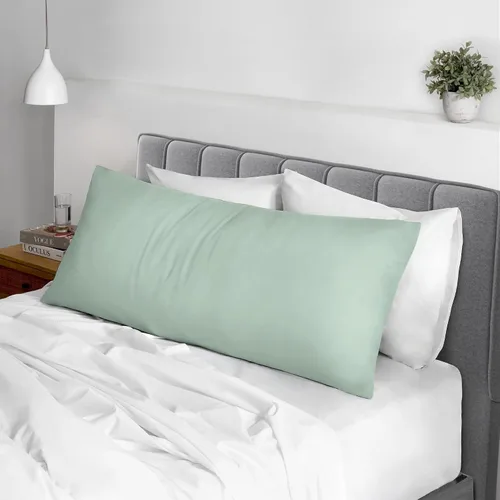 Miniatura 101 de Pizuna Juego de 2 fundas de almohada de 100 % algodón puro, tamaño estándar, color blanco, lujosas fundas de almohada de 400 hilos de satén