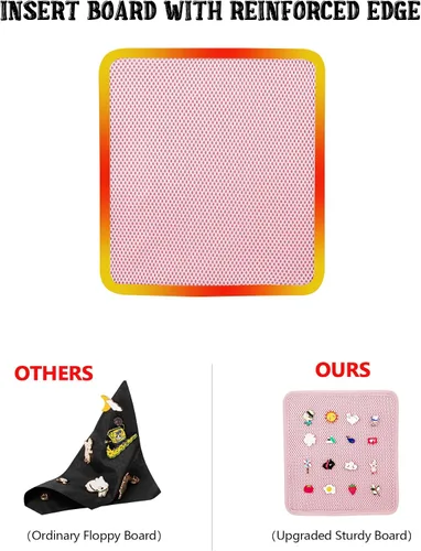 Miniatura 4 de Prokva Ita Mochila Bolsa de exhibición con insertos para alfileres, bonita bolsa Ita para anime Cosplay y concierto (diseño patente), Rosado