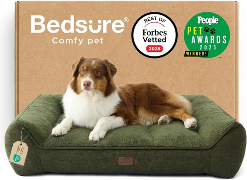 Miniatura 19 de Bedsure Cama ortopédica para perros de tamaño mediano, camas extra gruesas de apoyo para perros medianos con funda impermeable lavable, cómodo sofá