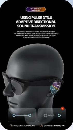 Miniatura 5 de Gafas de sol al aire libre, gafas inteligentes, altavoces de música, control táctil Bluetooth, función de voz, protección solar, apariencia de gafas