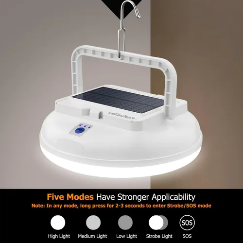 Miniatura 7 de Luz solar para campamento, 4500 lm, recargable, impermeable, para campamento, senderismo, huracán, cortes de energía, emergencia en el hogar