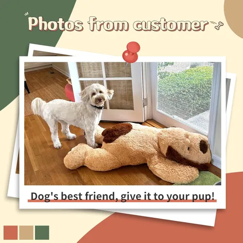 Miniatura 4 de MorisMos Animales de Perro de Peluche Gigantes, Perros de Peluche Grandes de 51 pulgadas, Almohada de Cachorro Grande y Suave para Niños, Niñas