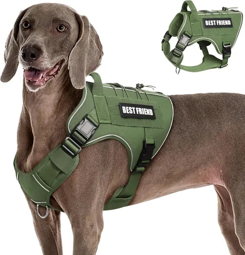 Miniatura 27 de Arnés Táctico para Perros Talla Pequeña, Sin Tirones Chaleco Militar para Perros con Asa, Arnés Reflectante de Servicio Pesado para Mascotas