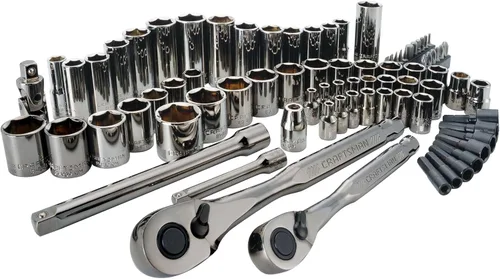 CRAFTSMAN Juego de herramientas mecánicas, accionamiento de 1/4" y 3/8", SAE/métrica, 81 piezas (CMMT82335L)