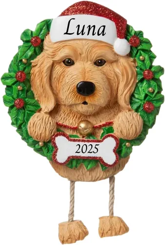 Miniatura 15 de Adornos personalizados para árbol de Navidad 2024 para mascotas – Razas de perros Beagle – Adorno personalizado de Feliz Navidad – Recuerdo